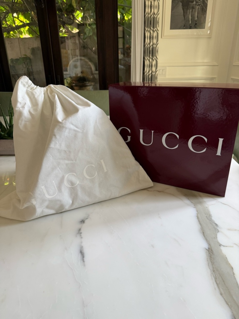 Gucci Olive GG Canvas Wide-Brim Bucket Hat with Gold GG Charm - Picture 7 of 11